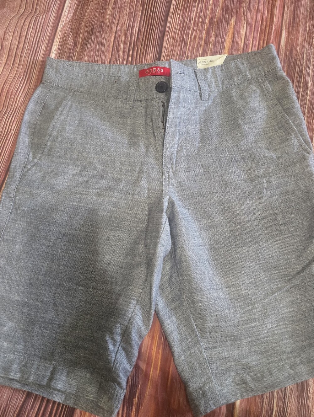 GUESS Womans Light Blue At-The-Knee Shorts